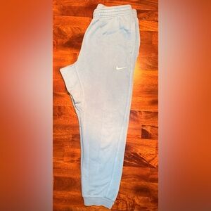 Nike Light Blue Fleece Jogger Sweatpants Men’s Large Tapered Leg